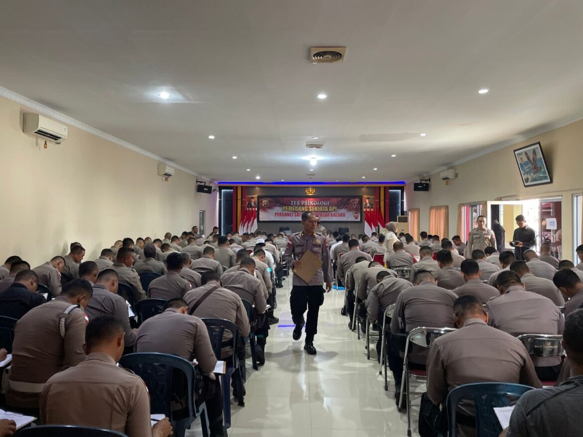 522 Personel Satbrimob Polda Kalbar Mengikuti Tes Psikologi Pemegang Senjata Api