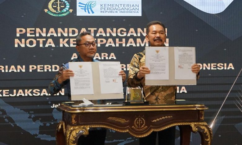 JAKSA AGUNG DAN MENTERI PERDAGANGAN RI MENANDATANGANI NOTA KESEPAHAMAN TENTANG KERJA SAMA DAN KOORDINASI