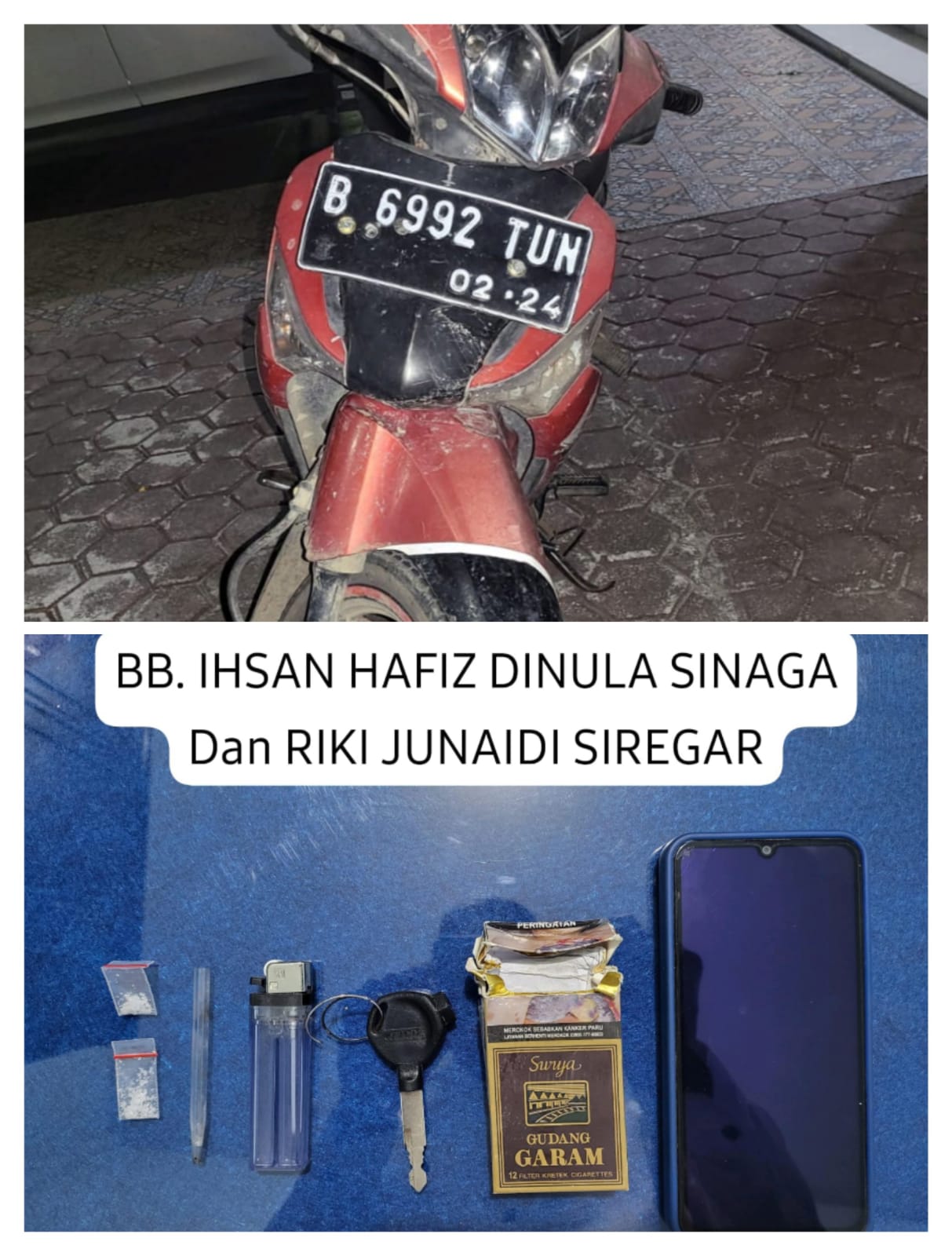 Berawal dari informasi masyarakat yang layak dipercaya tentang adanya pelaku tindak pidana narkotika di Dusun VI Desa Karang Baru.