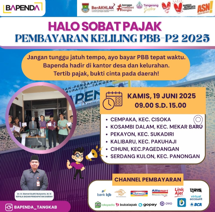 AYO BAYAR PAJAK BUMI BANGUNAN TEPAT WAKTU, JANGAN TUNGGU JATUH TEMPO