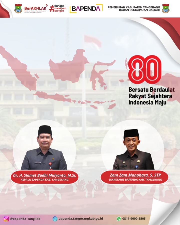 BAPENDA KABUPATEN TANGERANG MENGUCAPKAN DIRGAHAYU RI KE 80