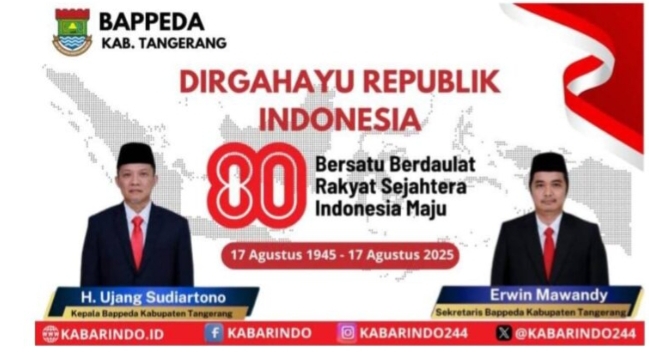 BAPEDA KABUPATEN TANGERANG MENGUCAPKAN DIRGAHAYU REPUBLIK INDONESIA KE 80