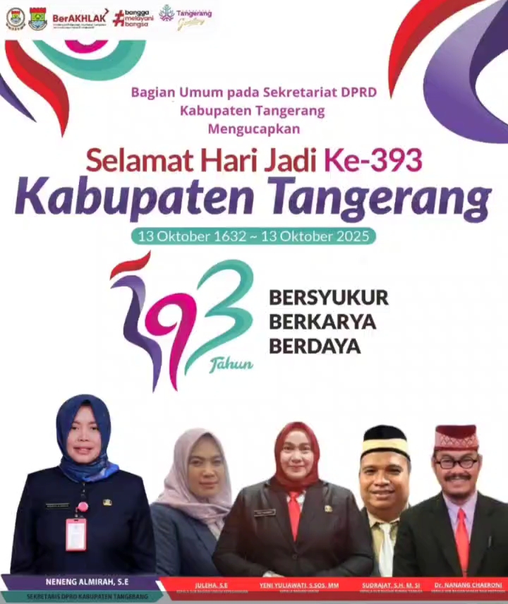 Bagian umum pada Sekretariat DPRD KAB.TANGERANG, Mengucap Selamat Hari Jadi 393 Kab.Tangerang.